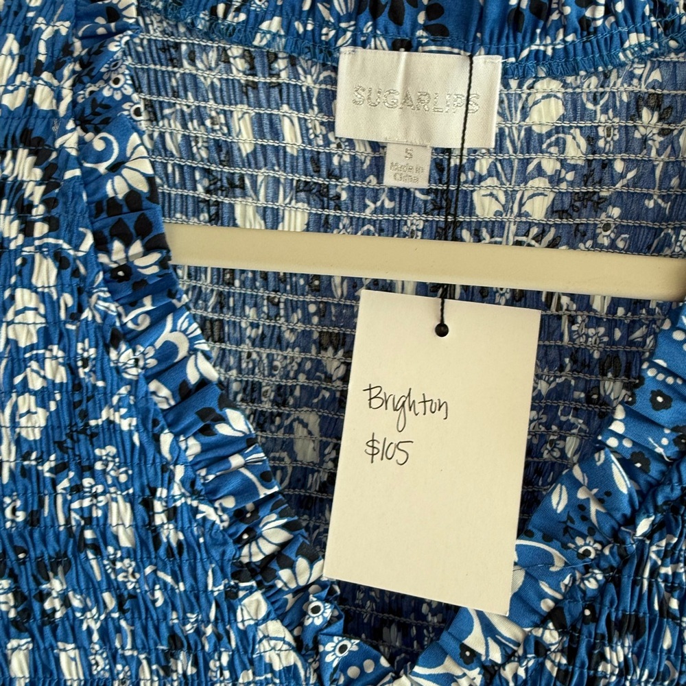 Blue Floral Maxi Dress - Picture 3 of 4